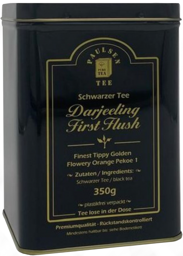 Darjeeling First Flush Ernte 2024 schwarzer Tee, Premiumqualität 350g in einer für Lebensmittel geeigneten Dose